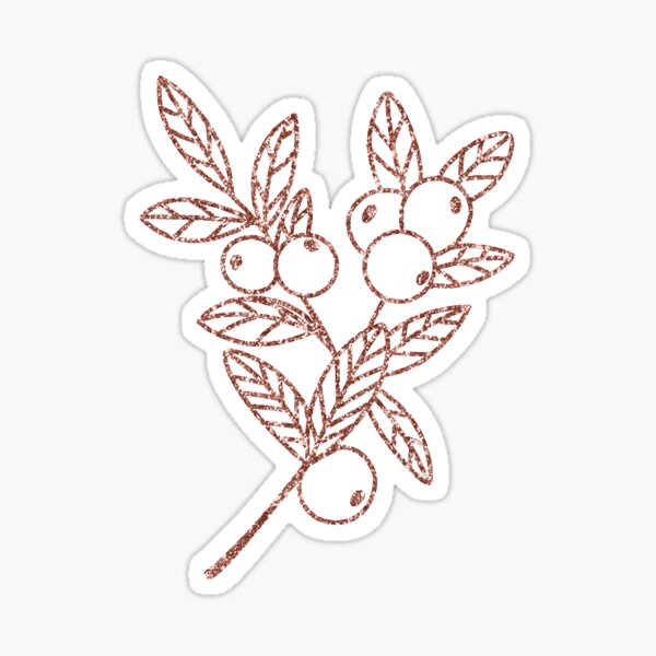 Golden glitters, botanical sticker Sticker