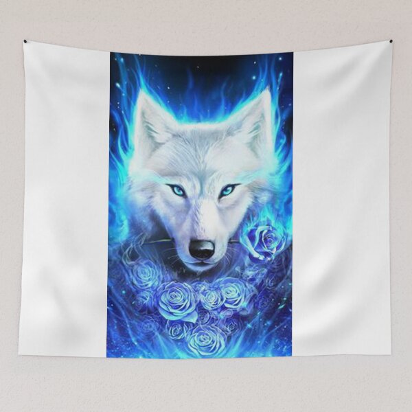 Item preview, Wolf in blue roses. designed and sold by Kyumi12.