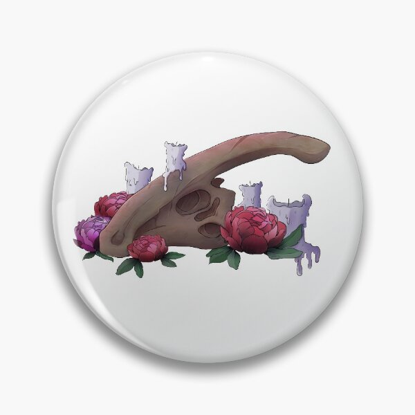 Artikelvorschau, Parasaurolophus Schädel und Blumen entworfen und verkauft von dinosaphira99.