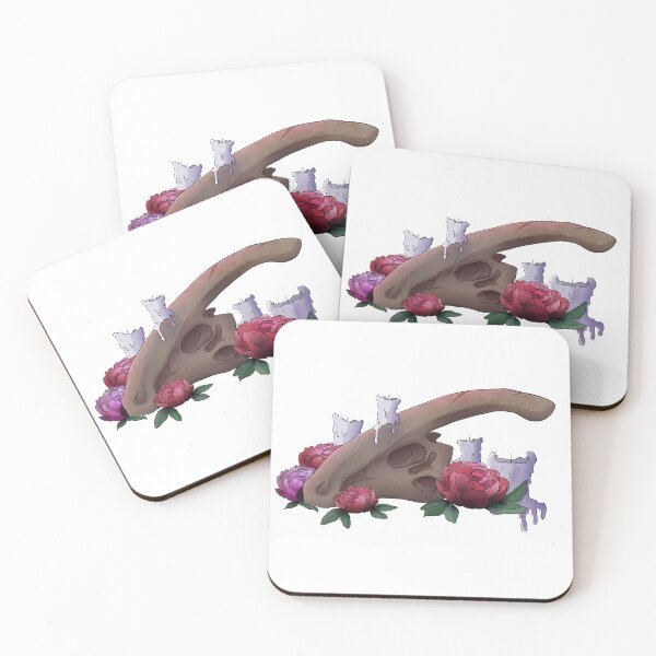 Aperçu de l'œuvre Crâne et fleurs de Parasaurolophus créée et vendue par dinosaphira99.
