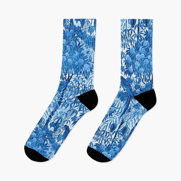 Item preview, Parrot in a Jungle Setting, Blue and White designed and sold by Marymarice.