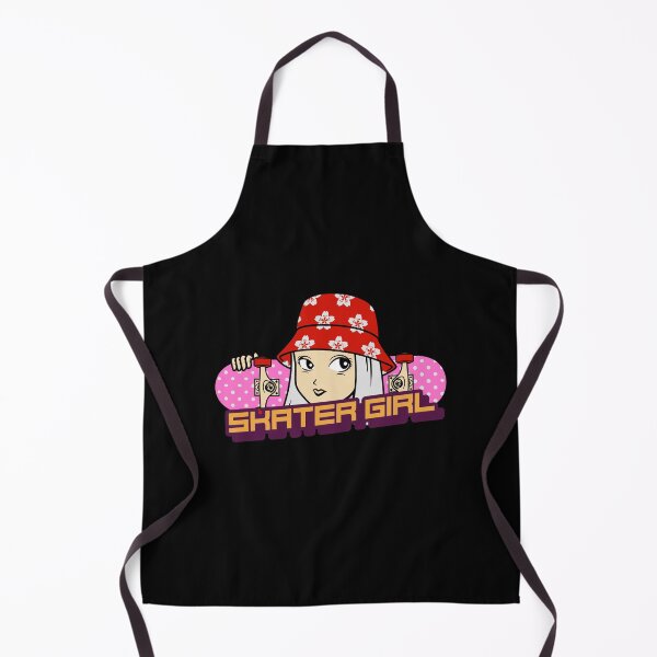 Item preview, retro skater girl with pink skateboard designed and sold by RoManSmArt.