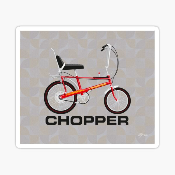 Red Raleigh Chopper MK2 seat plate reflective decal Green Orange 