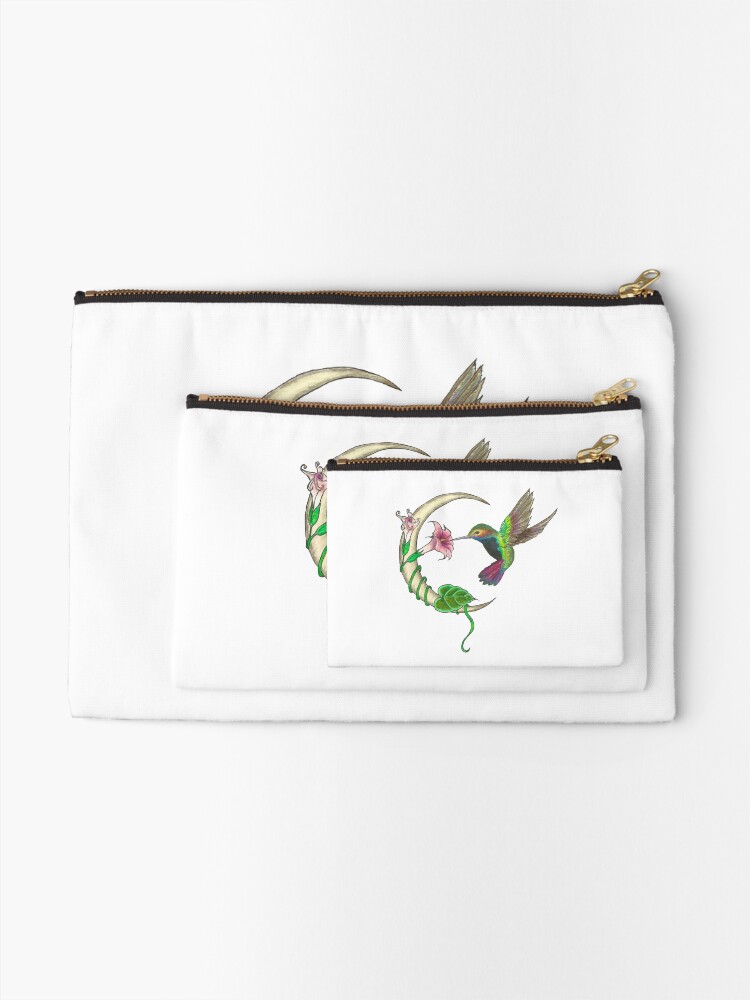 Alternate view of Hummingbird - sweet nectar Zipper Pouch