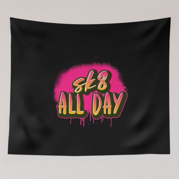 Item preview, sk8 all day.  skateboard, roller skate, Snowboard lover gift designed and sold by RoManSmArt.