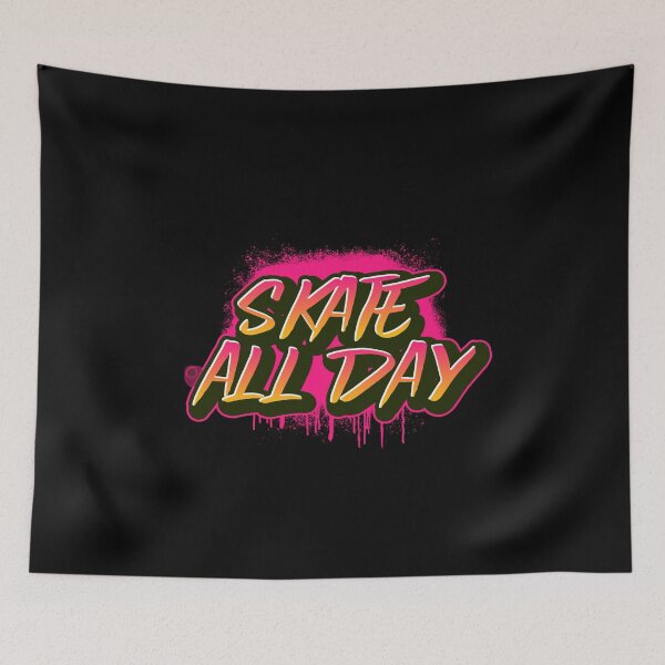 Item preview, skate all day.  skateboard, roller sk8, Snowboard lover gift designed and sold by RoManSmArt.