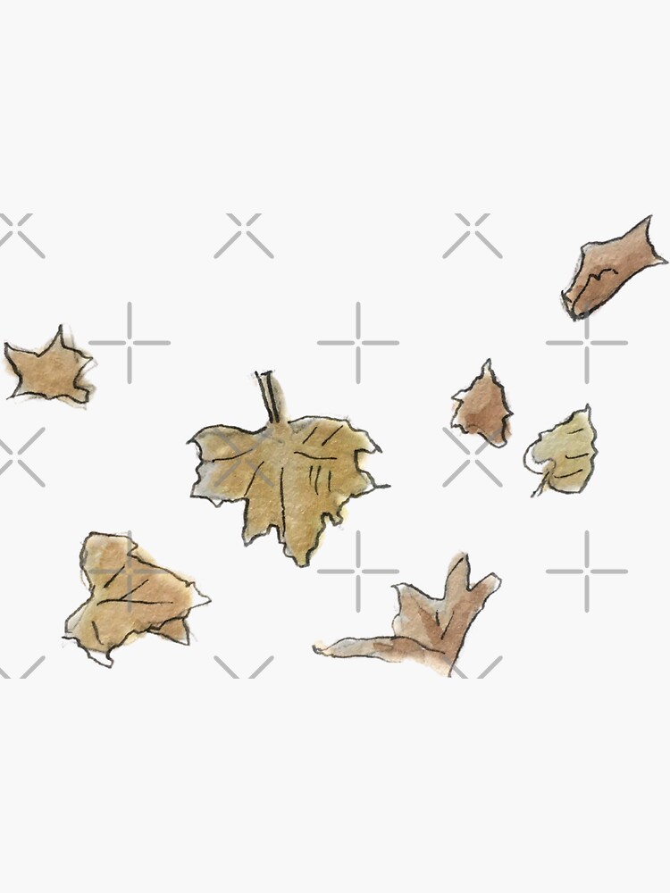 Fall Leaves Illustration in Watercolor by WitchofWhimsy
