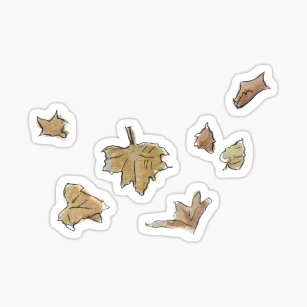 Fall Leaves Illustration in Watercolor Sticker