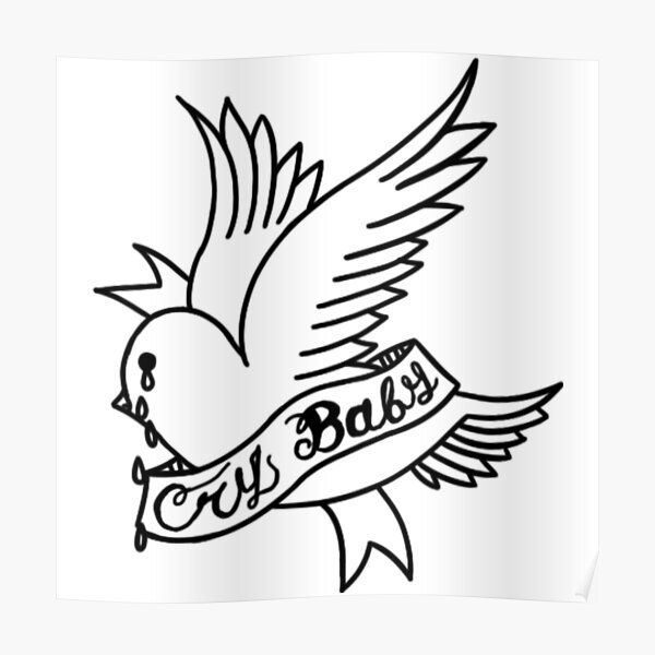 lil peep crybaby no white background poster by simpleturt redbubble redbubble