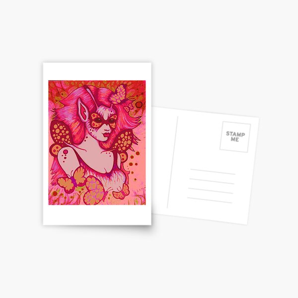 Magenta Masked Postcard