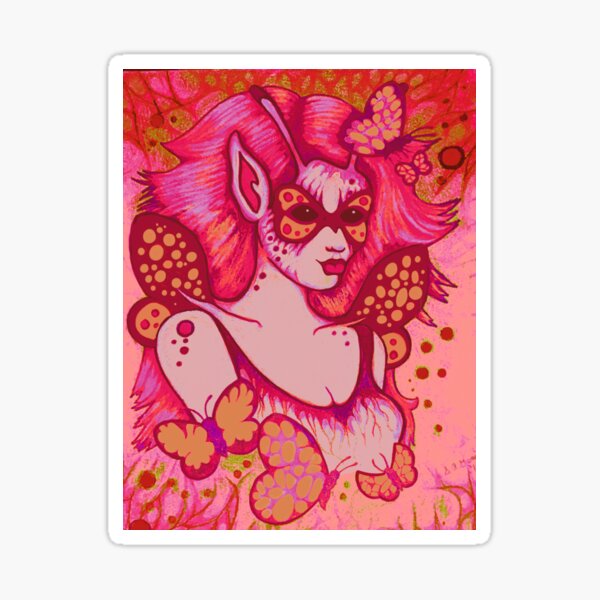 Magenta Masked Sticker