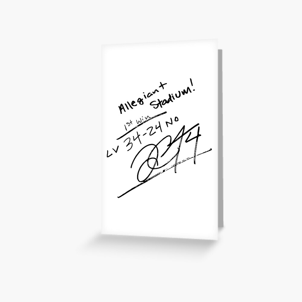 Allegiant Sadium First Win Derek Carr Greeting Card For Sale By  Playballdesigns | Redbubble