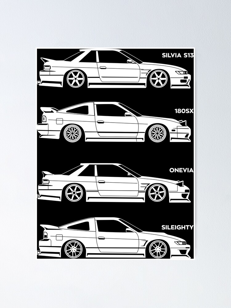 Nissan Silvia S13 Generations Poster By Dreamsonrims Redbubble