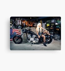 Kat and her Big Bear Canvas Print