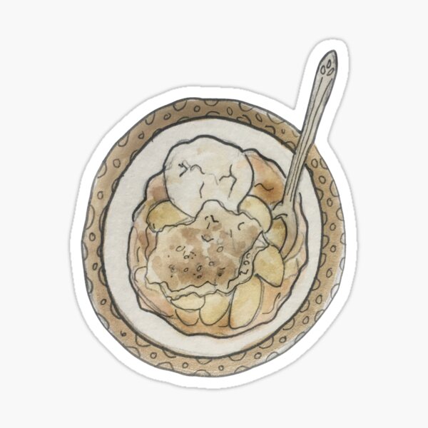 Apple Cobbler Illustration in Watercolor Sticker