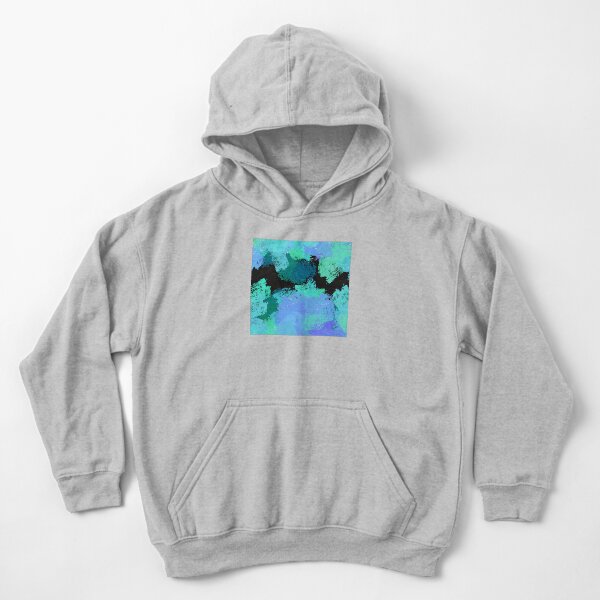 Modern Impressionist Style Abstract Art Design Marine Colors Kids Pullover Hoodie