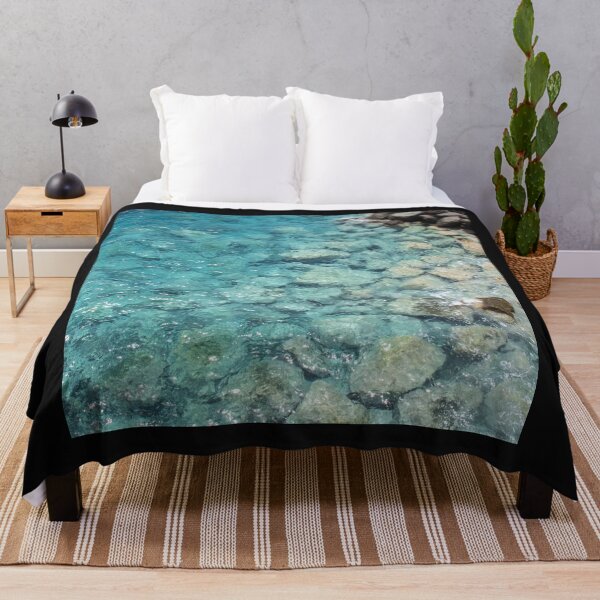 Item preview, Rocky Shore with Bright Blue Clear Tropical Water Ocean  Fine Art Print designed and sold by fineartprints1.
