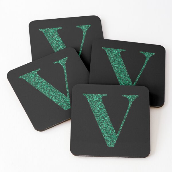 Item preview, Letter V Emerald Dark Green Glitter Effect Alphabet designed and sold by Sour Soul.