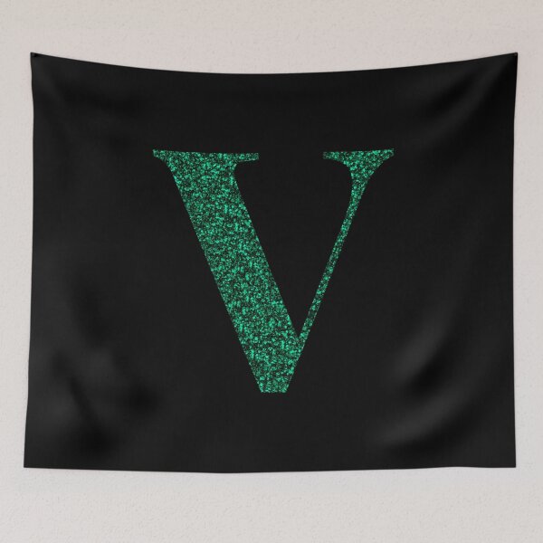 Item preview, Letter V Emerald Dark Green Glitter Effect Alphabet designed and sold by Sour Soul.