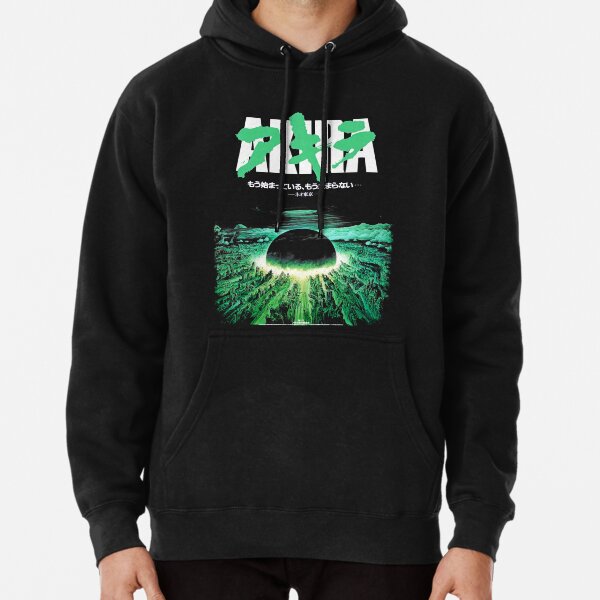 Akira Green Japanese Cyberpunk City Explosion Pullover Hoodie