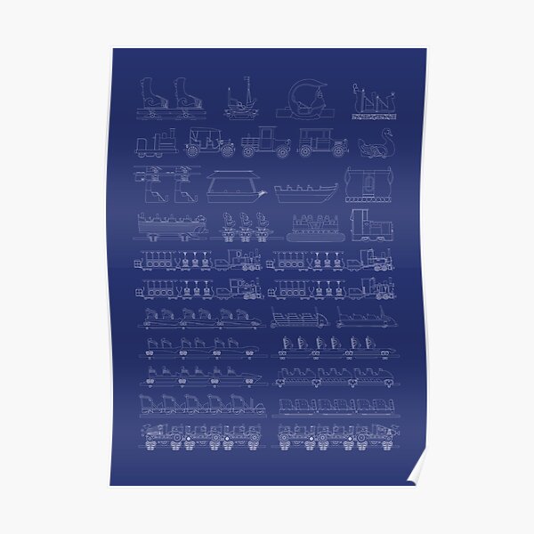 Ride vehicle blueprint fairytale themepark Poster