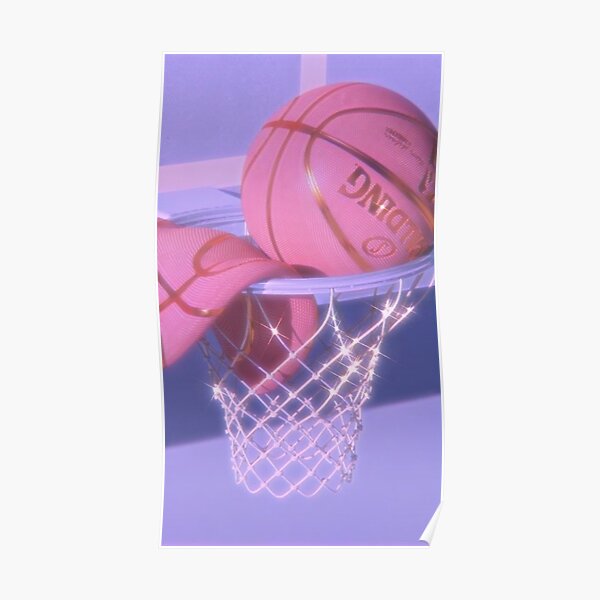 "Pink aesthetic basketball" Poster for Sale by Lonelyme16 Redbubble