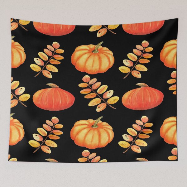Item preview, Pumpkin and leaves pattern  designed and sold by Designhub14.