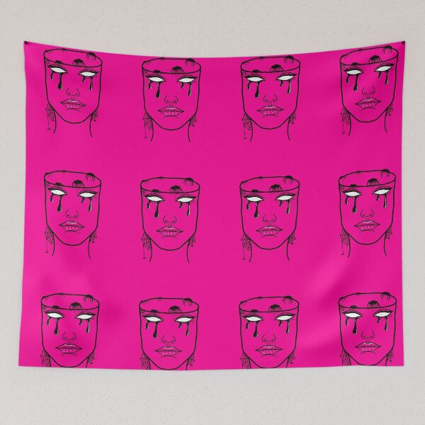 Item preview, Mindless: Original Line Art Drawing-Neon Pink Background designed and sold by Arthemeral.