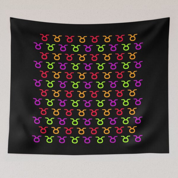 Item preview, Multicolored Taurus sign, astrology zodiac symbol black background designed and sold by Stéphane  Thirion.