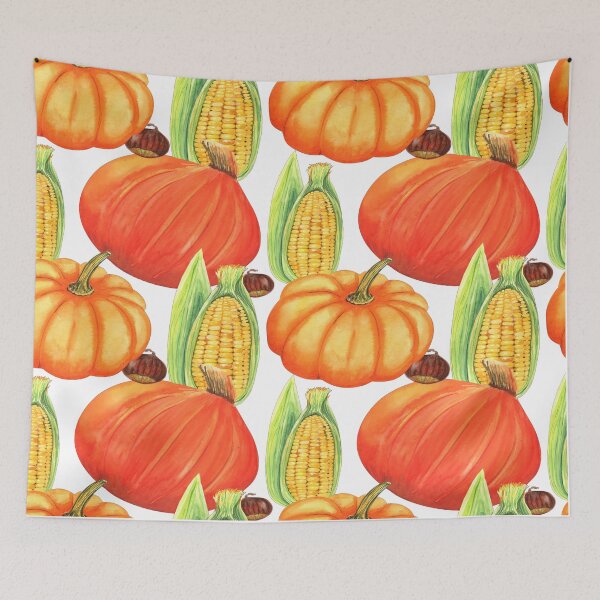 Item preview, Pumpkin and corns pattern  designed and sold by Designhub14.