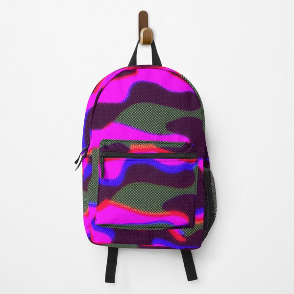 Item preview, Distortion Chromatic Backpack Crazy Camo Modern Premium Design Art 3D Look designed and sold by Shirtilike.