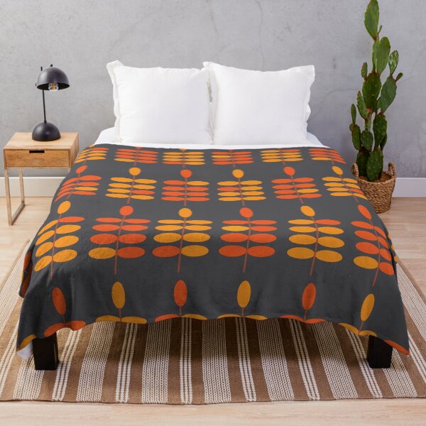 Item preview, Retro Orange Leaves Grey designed and sold by Orchyd.