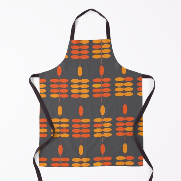 Item preview, Retro Orange Leaves Grey designed and sold by Orchyd.