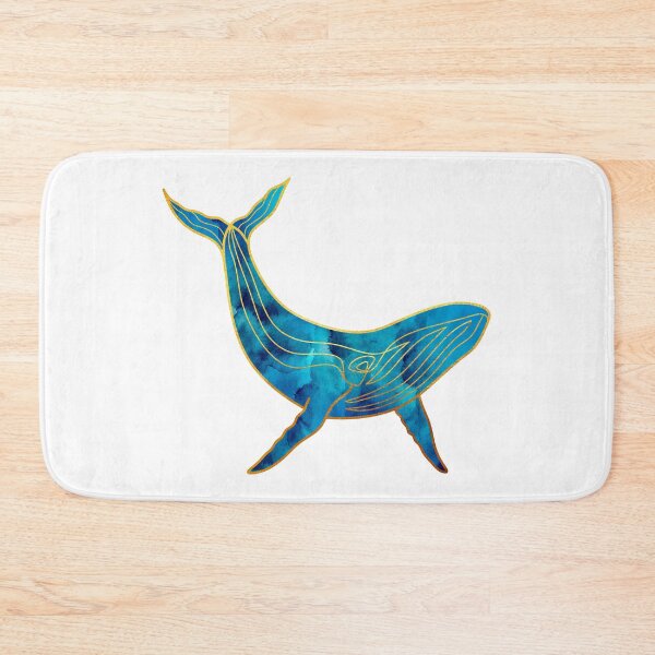 Item preview, Watercolor Blue and Gold Whale designed and sold by MA DESIGNS.