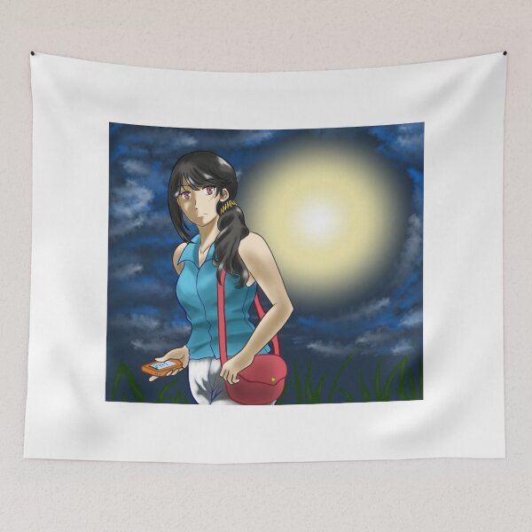 Item preview, cute anime girl in the middle of the night designed and sold by adeliartshop.
