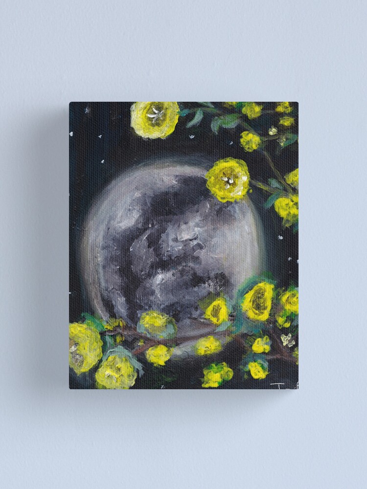 Alternate view of Moon & Flowers Canvas Print