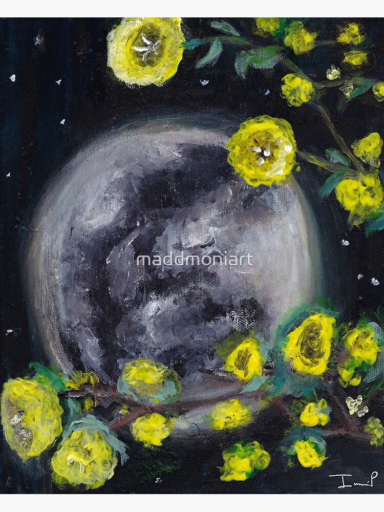Moon & Flowers by maddmoniart