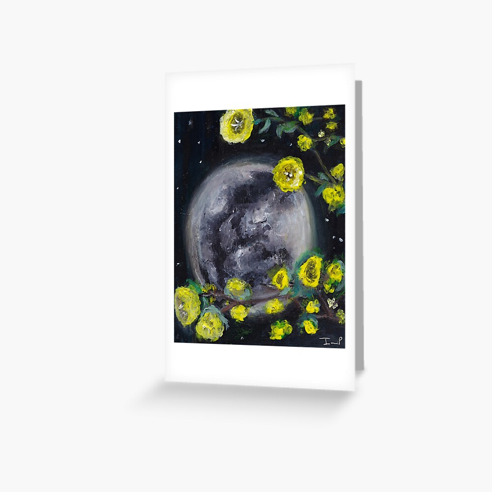 Moon & Flowers Greeting Card