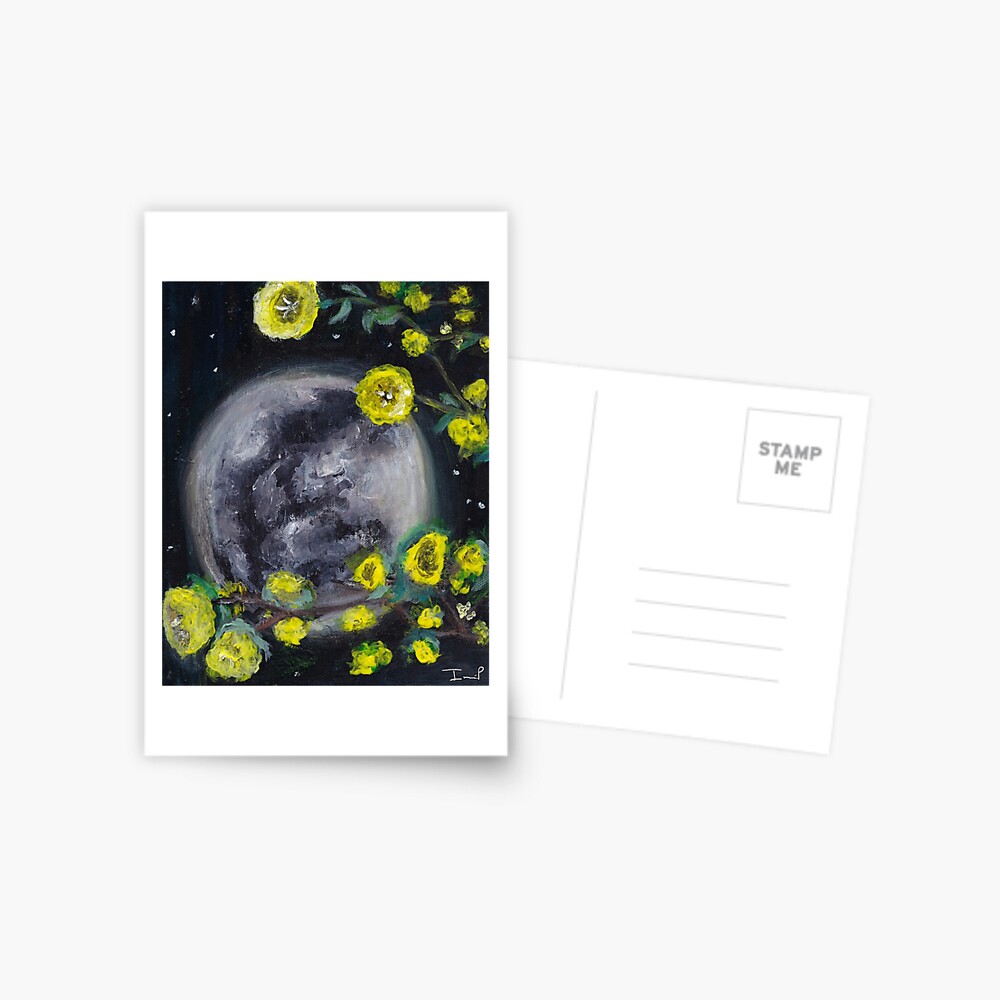 Moon & Flowers Postcard