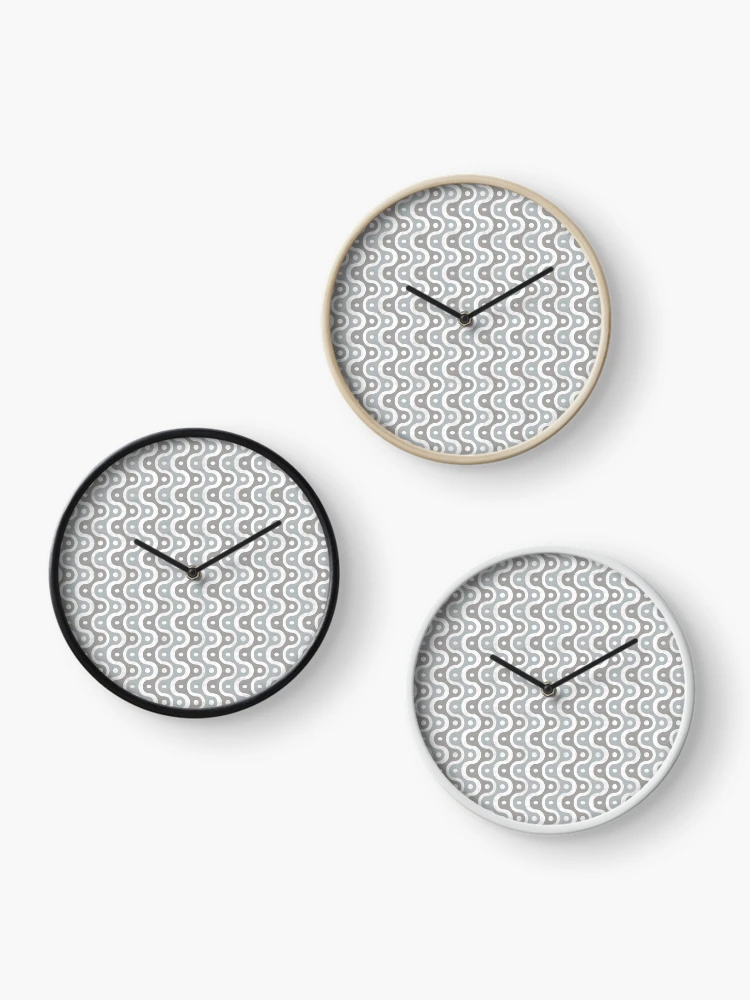 Thumbnail 3 of 4, Clock, Microbial Life Geometric Pattern – Gray designed and sold by RoguePatterns.