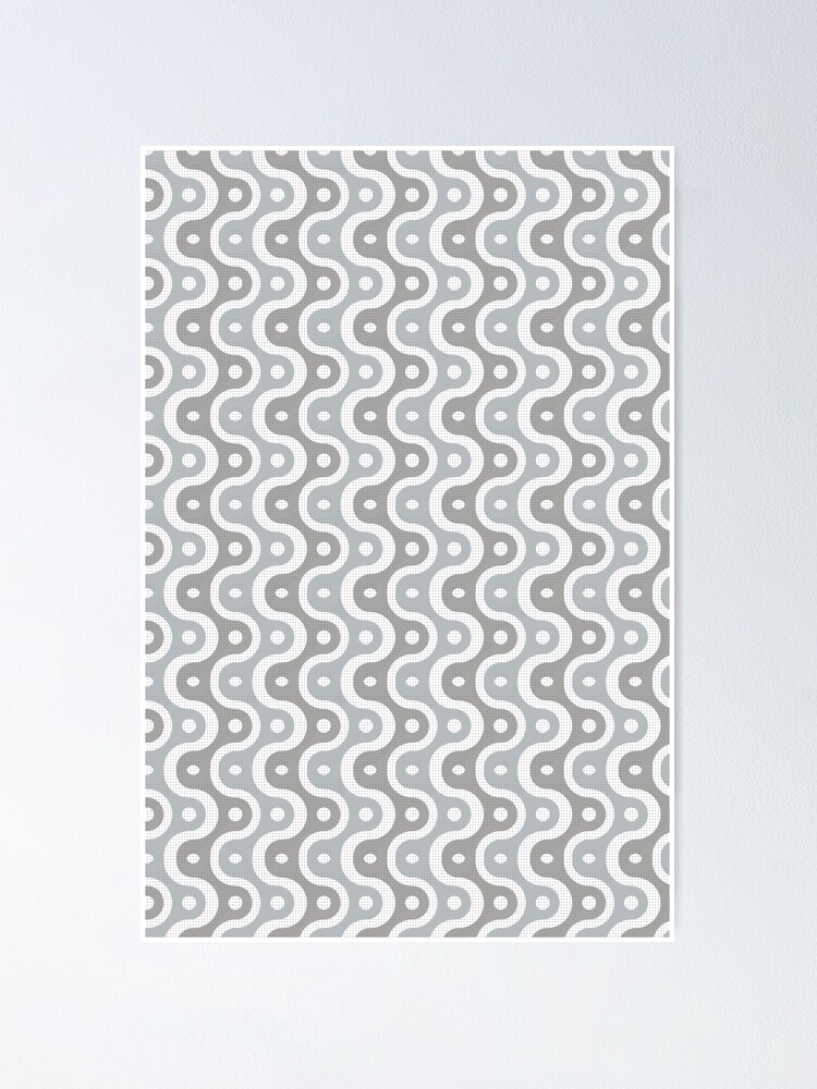 Thumbnail 1 of 3, Poster, Microbial Life Geometric Pattern – Gray designed and sold by RoguePatterns.