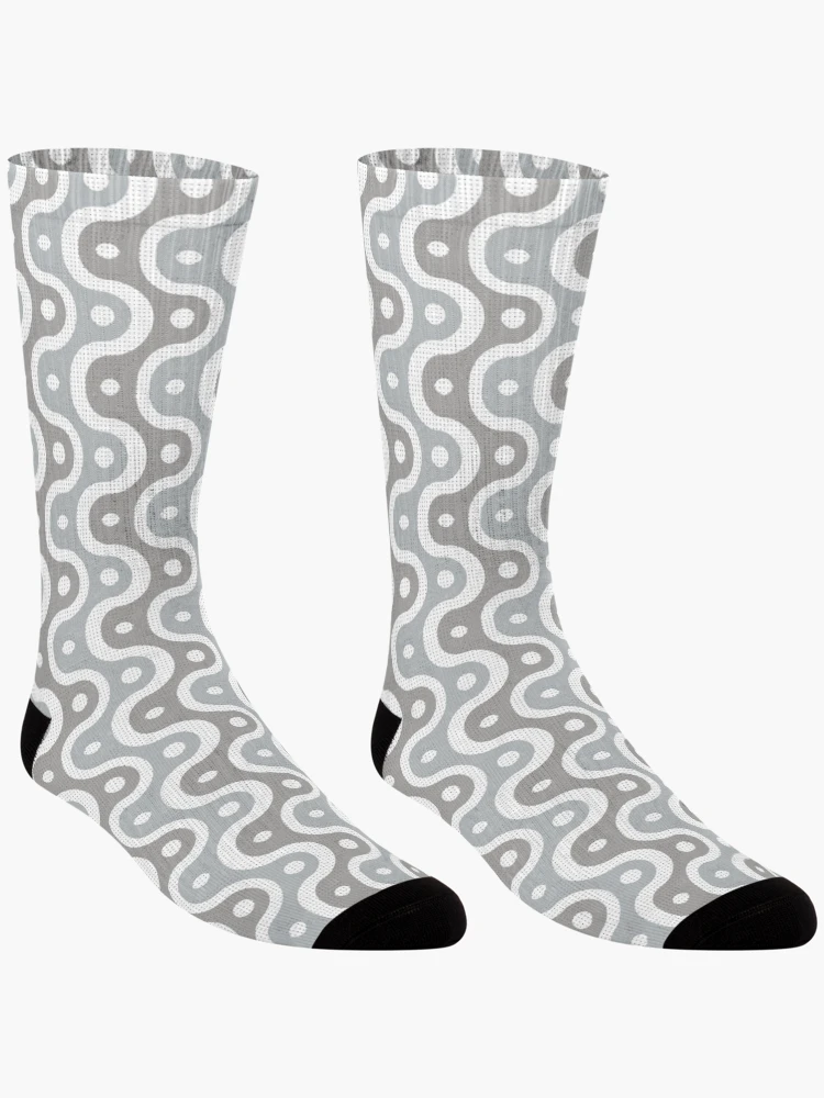 Thumbnail 3 of 5, Socks, Microbial Life Geometric Pattern – Gray designed and sold by RoguePatterns.