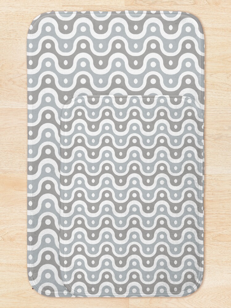 Thumbnail 5 of 6, Bath Mat, Microbial Life Geometric Pattern – Gray designed and sold by RoguePatterns.