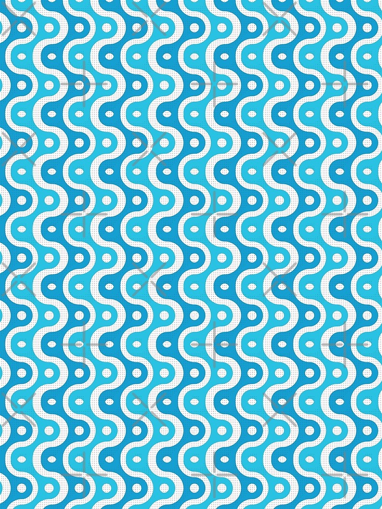 Thumbnail 3 of 3, Scarf, Microbial Life Geometric Pattern – Blue designed and sold by RoguePatterns.