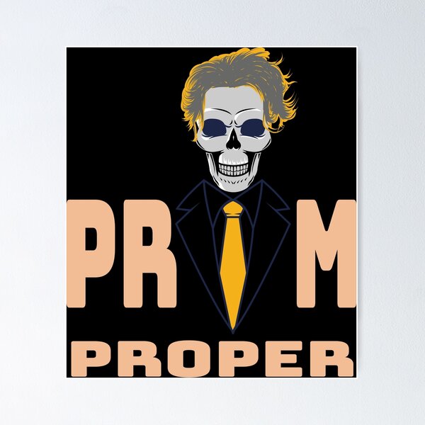Item preview, Prim Proper smiling Skull Head with Colored Funky Hair, Glowing eyes and stylish chic suit and tie designed and sold by Bees-Honey-Gift.