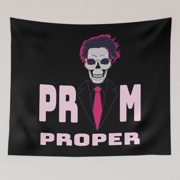 Item preview, Prim Proper smiling Skull Head with Colored Funky Hair, Glowing eyes and stylish chic suit and tie designed and sold by Bees-Honey-Gift.