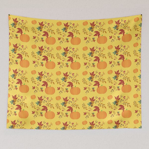 Item preview, Fall decor pattern, pumpkin and leaves designed and sold by VondasCreations.