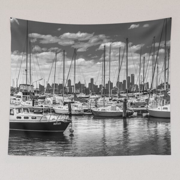 Item preview, Oil on Canvas at the Hobsons Bay Yacht Club - B&W designed and sold by Steven Jodoin.