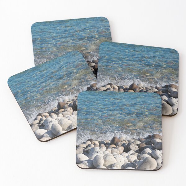 Item preview, Blue Green Water splashing on Rock Beach Photograph designed and sold by MoClan-Graphics.