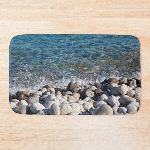 Item preview, Blue Green Water splashing on Rock Beach Photograph designed and sold by MoClan-Graphics.